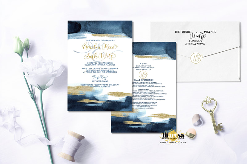 wedding invitation package, beach wedding, outdoor wedding, ocean wedding, river wedding, water wedding