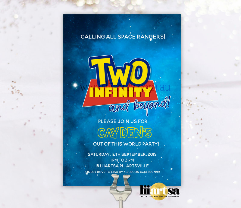 Two Infinity and Beyond, Toy Story, birthday invitation,