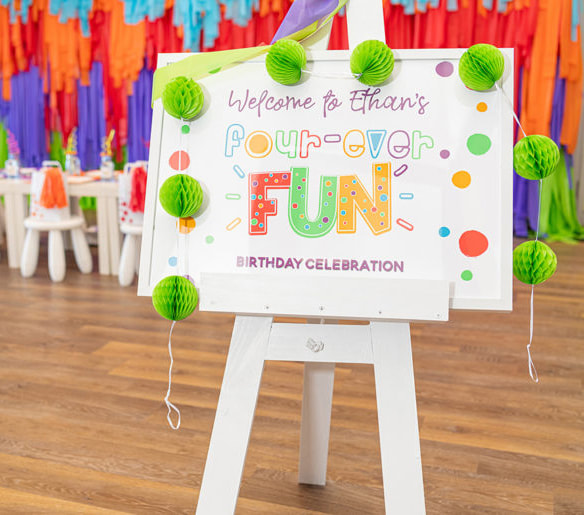 Four Ever Fun 4 year old welcome poster