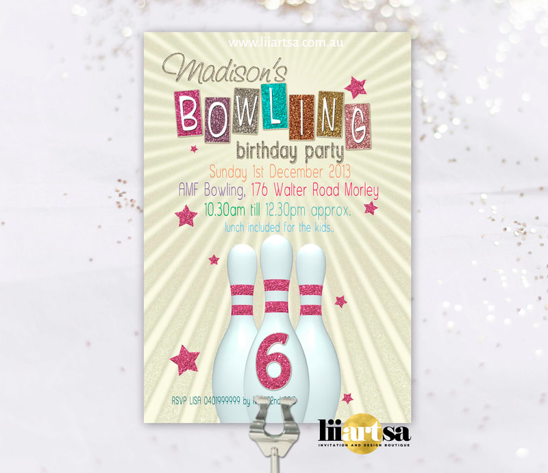 Bowling birthday invitation