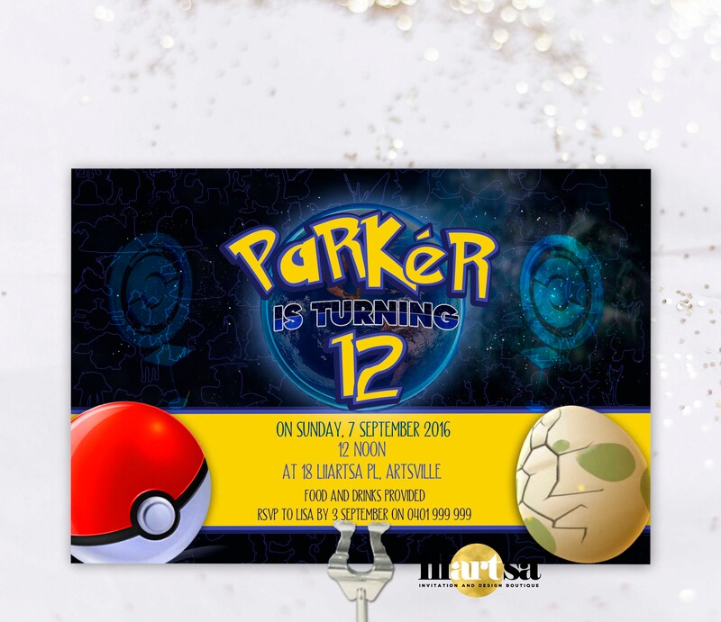 Pokemon Go birthday invitation