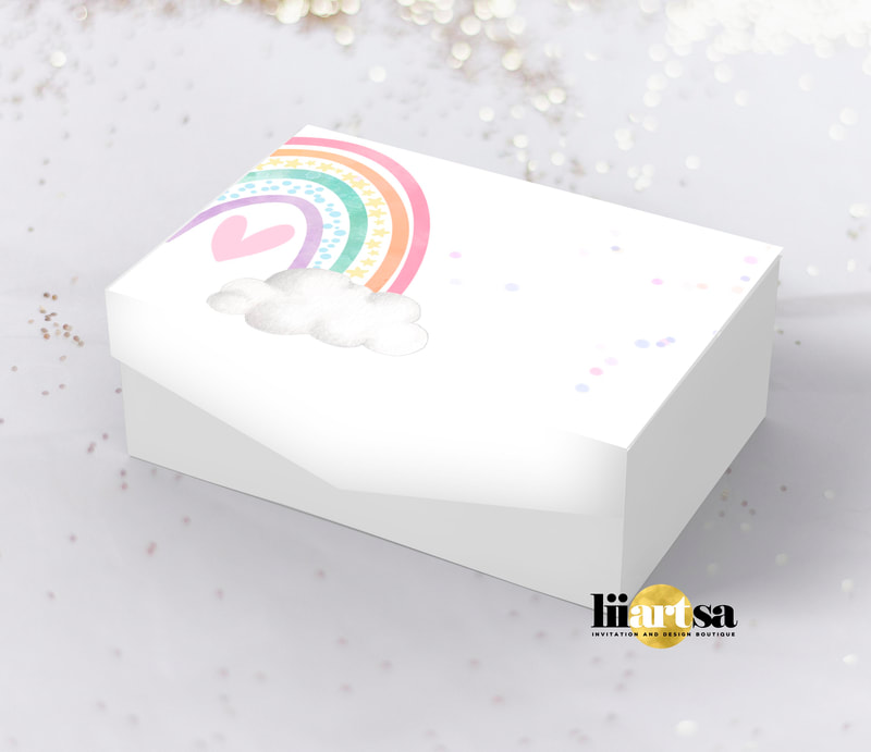 Rainbow Pastel boho keepsake memory box